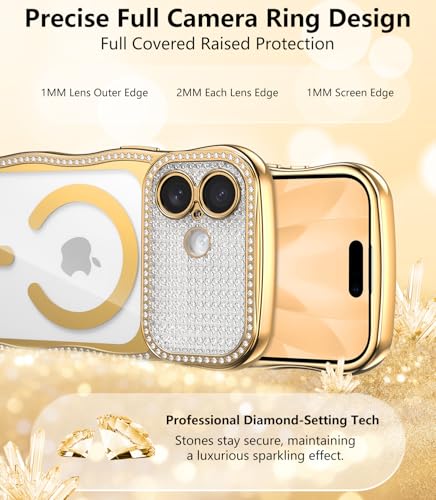 Coque iPhone 16 transparente strass de qualité supérieure compatible MagSafe - 3