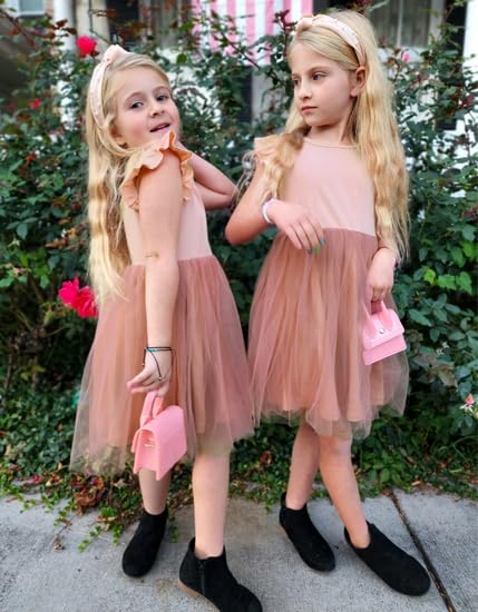 Image of Arshiner Toddler Tutu Dress Little Girls Fluffy Summer Dresses Casual Party Tulle Sundress for Kids 2-6Y