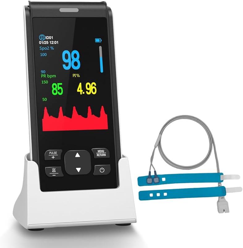 HealthTree Portable Saturometre Oxymetre Enfant, Rechargeable Oxymetre de Pouls vérifiant le niveau 