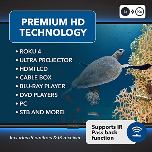 Image of Orei 1080p HDMI Extender Over Ethernet Single CAT6 /CAT7 - Upto 196 Feet - Uncompressed - Zero Latency - IR Remote, Extender - 196 Feet (HD-EX-196PRO-KIT)