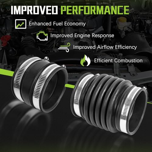 Image of Air Cleaner Intake Hose Tube Duct With Clamp Replaces# 696-009 16576EA200 Compatible with Nissan 2005-2019 Frontier,2005-2012 Pathfinder,2005-2015 Xterra