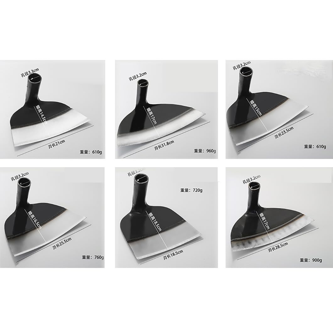 Zappetta per erbacce da giardinaggio in acciaio per impieghi gravosi, zappa da giardino a testa cava in acciaio inox, zappetta per erbacce da giardino, attrezzi da giardino (31.8cm)