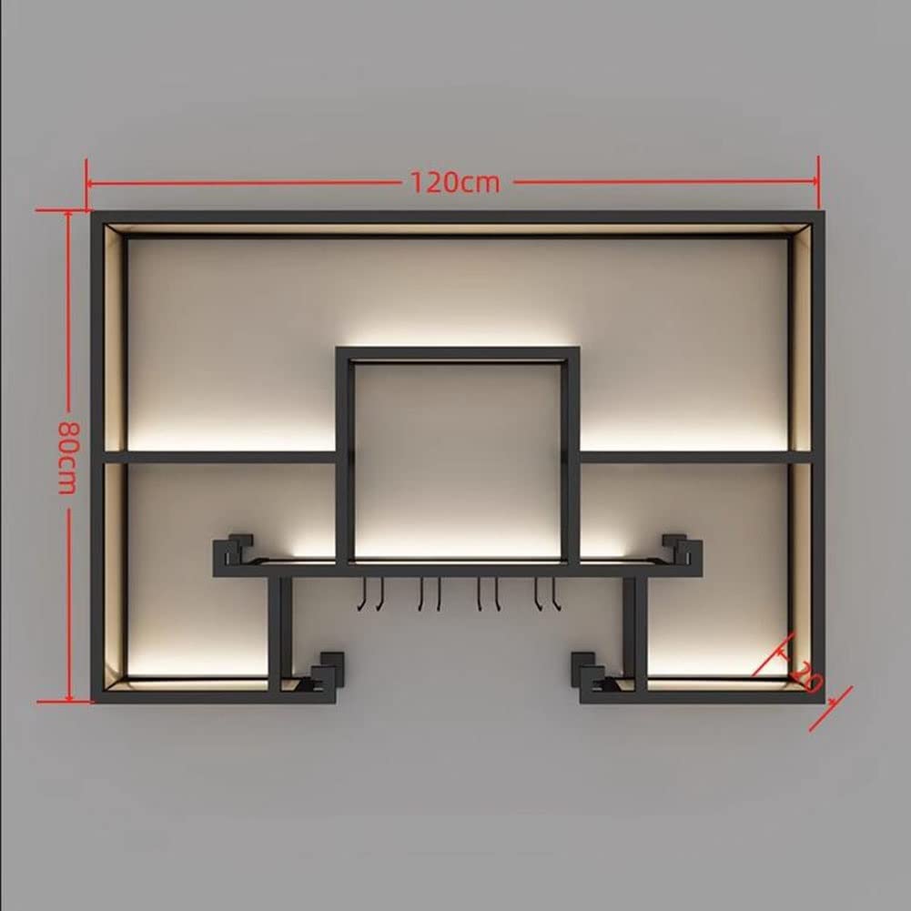 Estante flotante LED para bar, estante de metal para botellas de vino y vidrio, pantalla iluminada para uso doméstico y comercial, solución de almacenamiento elegante y funcional