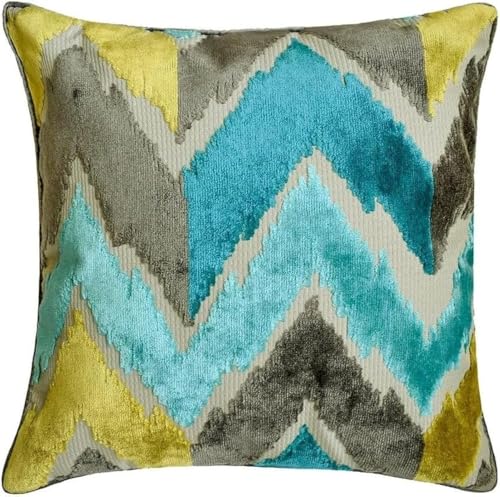 The HomeCentric Decorative Blue 18"x18" (45x45 cm) Throw Pillows, Velvet