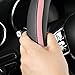 Car Steering Wheel Cover, Leather Steering Wheel Cover Pink Universal 14.5-15 Inch Microfiber Leather Anti-Slip Breathable Auto Steering Wheel Covers for Men Women (Black&Pink)
