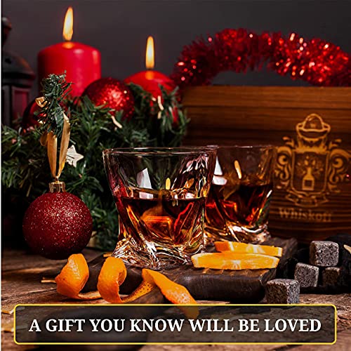 image for W WHISKOFF Whiskey Glass Set of 2 - Bourbon Glass & Stones Gift Includ