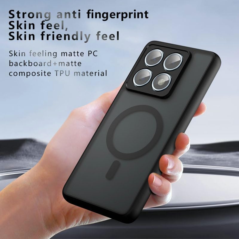 Compatible with Xiaomi 14T Pro Case Cover,Compatible with MagSafe,Compatible with Xiaomi 14T Pro Built-in Magnetic Anti-Shock Cell Phone Case Black - Image 2