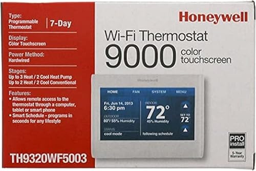 Honeywell Th9320Wf5003 Wi-Fi 9000 Color Touch Screen Programmable Thermostat, White, Requires C Wire 2 Pack Playhardest Cloth Bundle #TOP1