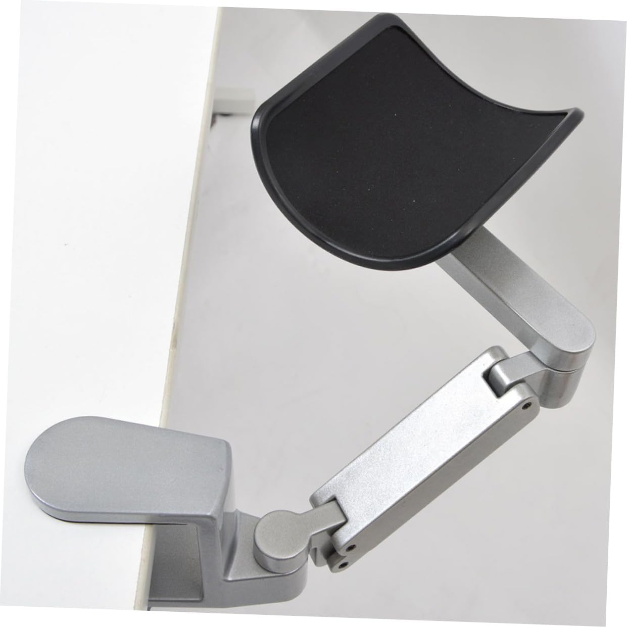 VILLCASE Ergonomic Adjustable Computer Bracket with Wrist Support Aluminum Arm Rest for Desk Alleviates Shoulder Pain for Home Office and Gaming Use Silver