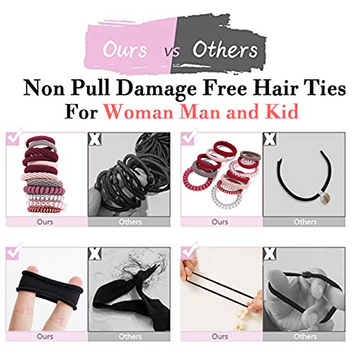 image for FAXHION Spiral Hair Ties No Crease Coil Hair Coils Mixed Ponytail Hold
