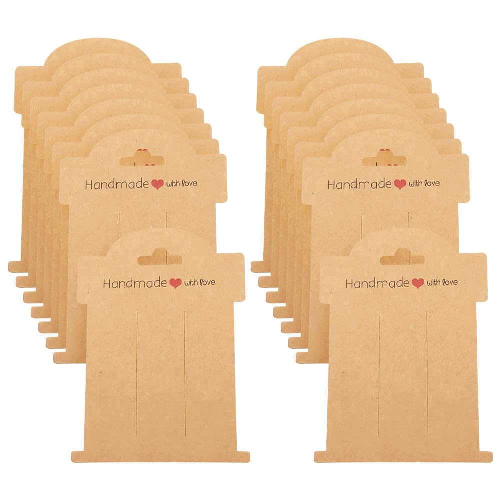 Hugede Brown 100 Pcs Kraft Paper Hair Clip Display Cards Hair Bow Clip Holder Cards Hair Barrettes Organizer Cards Hairpin Packaging Cards For Hair Accessories