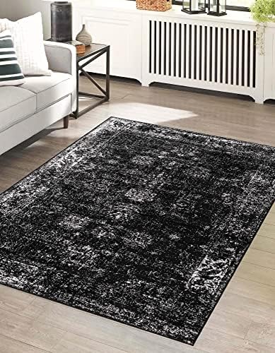 Unique Loom Sofia Collection Area Rug - Casino (9' x 12' Rectangle, Black/ Ivory)