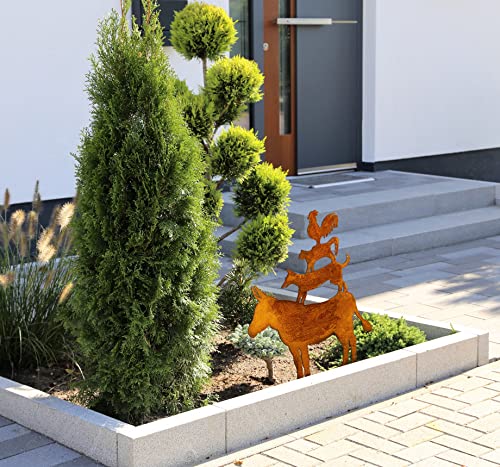 Blümelhuber Bremer Stadtmusikanten Gartenstecker - Märchen Klassiker - Gartendeko Figuren Tiere - Deko Garten Deko Haustür