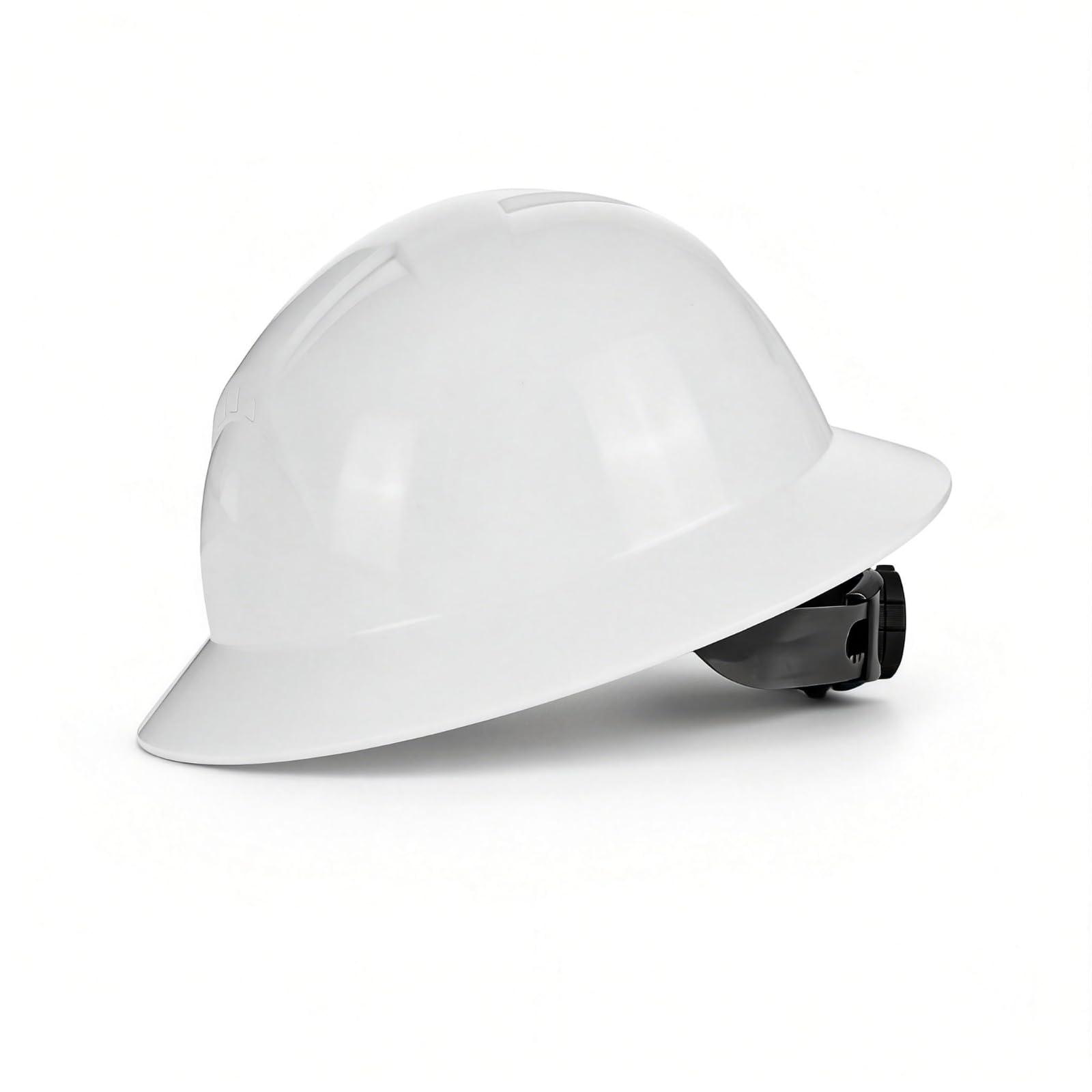 Paquete de 8 Sombreros Duros Blancos Ajustables de ala Completa con suspensión de trinquete, Carcasa de Polietileno de Alta Densidad, protección cómoda y Duradera, Casco de Seguridad para Hombres y