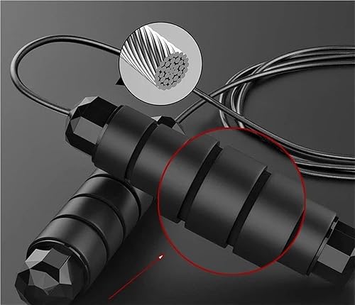 Miniatura 4 de Cuerda de saltar de alambre de acero para saltar ejercicio ajustable para saltar fitness entrenamiento entrenamiento en casa equipo deportivo sin