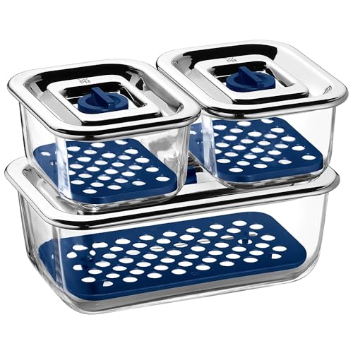 WMF Top Serve Frischhaltedosen Glas Set 3-tlg, Aufschnittbox Glas mit...