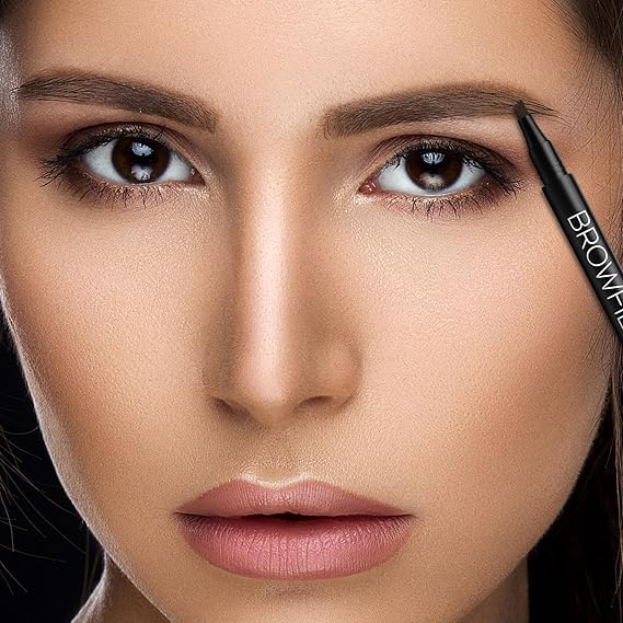 Image of 4 Point Eyebrow Pencil - Brown, Browfill Eyebrow Pen, Waterproof & Smudge-proof, One Swipe Application with Micro Precision, Natural & Long-lasting Finish, Easy to use, Cruelty-free