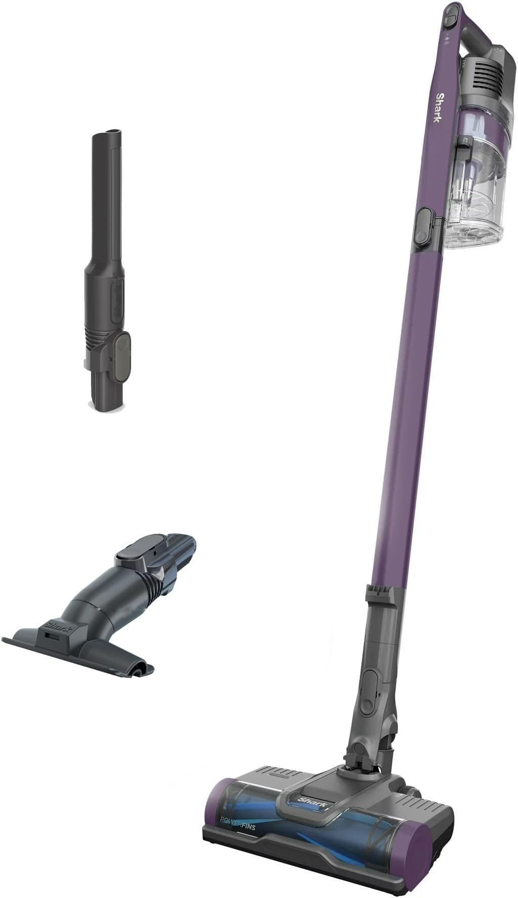 Shark WZ240 Pet Cordless Stick Vacuum Self-Cleaning BrushRoll, PowerFins, Crevice Tool & Upholstery Tool, 40min Runtime, Purple/Grey (Renewed)