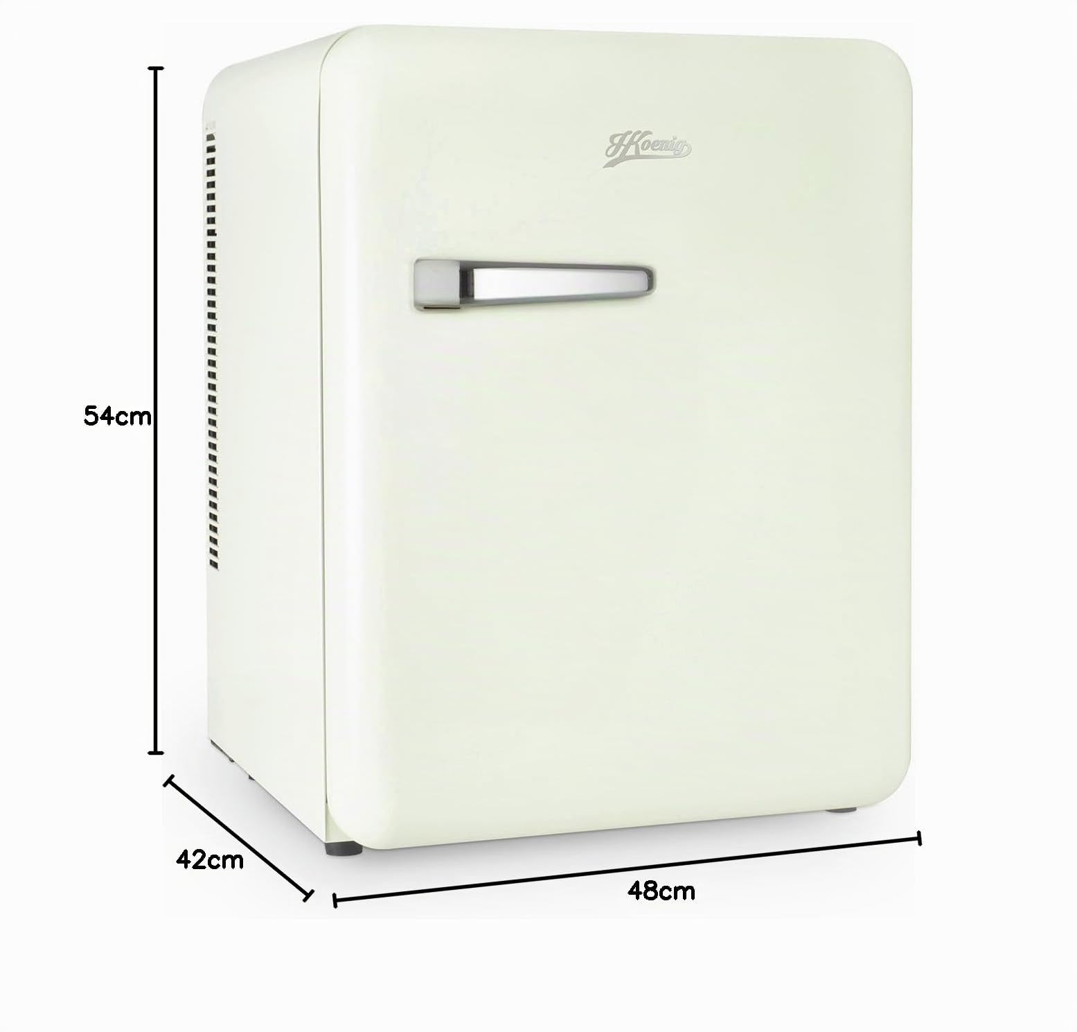 H.Koenig Mini Bar Vintage 31L TOAD7, Mini Frigo de Chambre Compact, Aliments, Boissons, Cosmétiques, Design vintage, Température réglable 6°-15°C, 24 dB, Couleur Vert