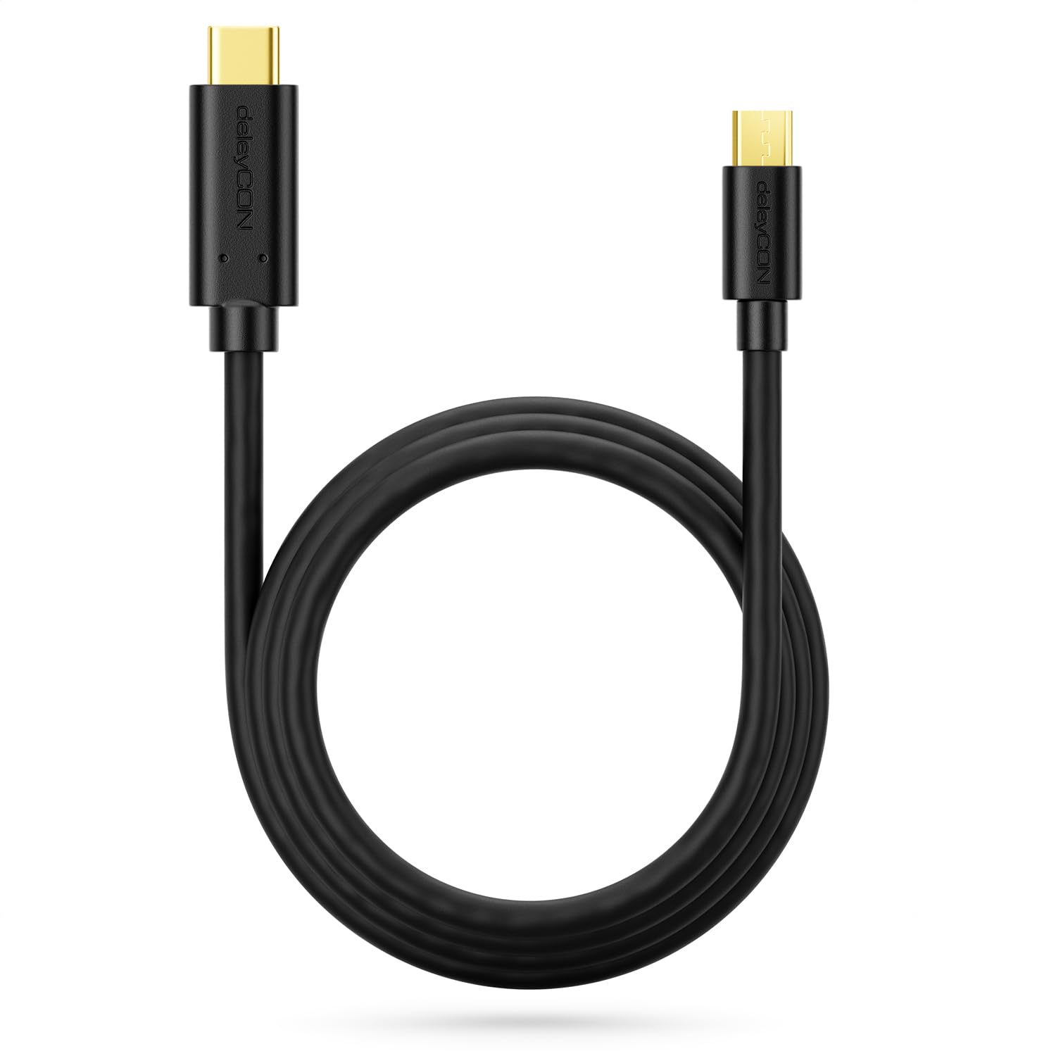 deleyCON 1m USB C a Micro USB - Cavo di Ricarica e Dati da USB-C a Micro-USB - Compatibile per Smartphone Tablet con Presa Micro-USB o Adattatore di Ricarica per Tablet e Notebook con USB-C
