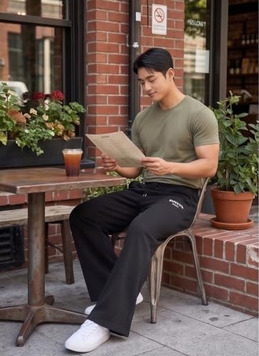 BARKEYO Men's Black Cotton Baggy Trackpants - Image 7
