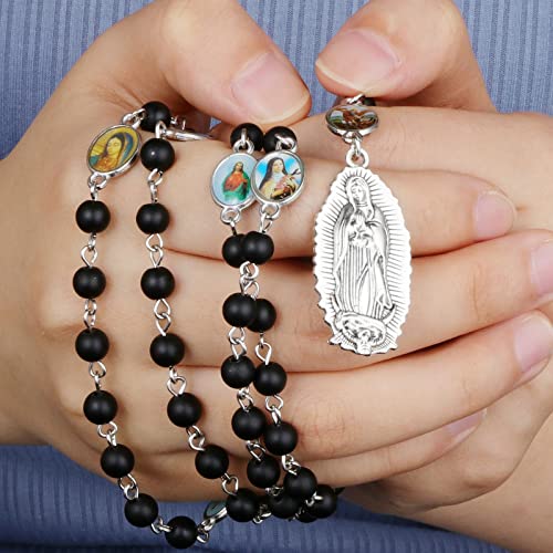 Chaplet of Seven Sorrows Rosary Virgin Mary Prayer Beads Chain Our Lady Crucifix Cross Necklace3