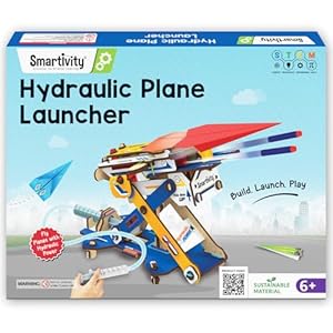 Smartivity DIY 2in1 Hydraulic Paper Airplanes & Darts Launcher STEM Toy for Kids Ages 6-14 Years I Birthday Gifts for Smart Kids | Science Kit for Boys & Girls 6, 8,10,12,14 Years Old