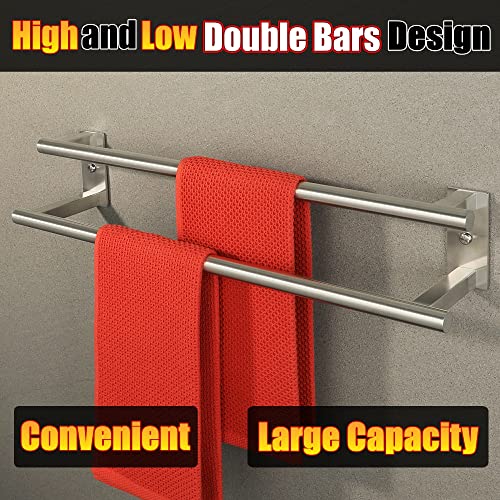 Alise Bath Double Towel Bars,Towel Rack Towel Holder For Bathroom Lavatory,Wall Mount Towel Hanger Sus304 Stainless Steel Towel Rail Towel Hanging Rod,Gdl7600-Ls Brushed Nickel 24-Inch #TOP3