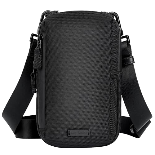Bag Factor Crossbody Sling Bag EDC für Damen und Herren - RFID Mini Messenger Bag Wallet - Kleine Umhängetasche für Handy, Schwarz