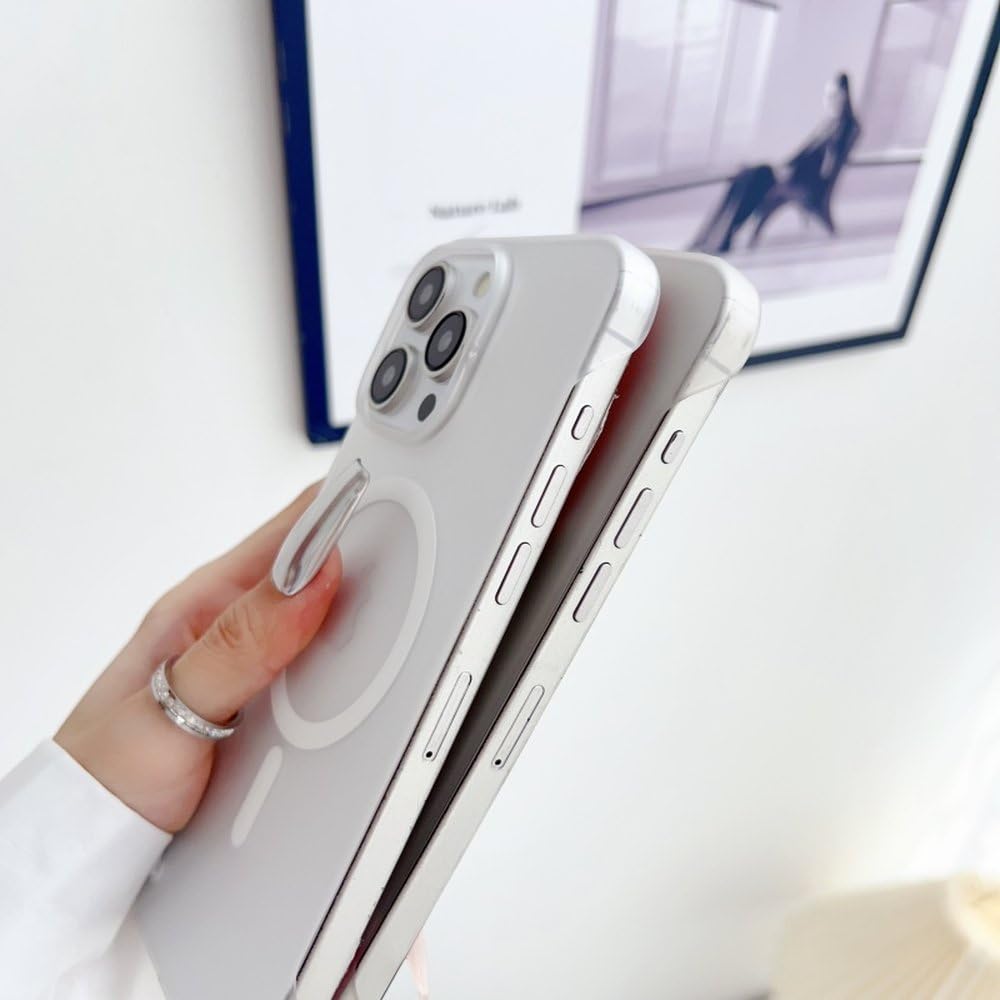 Funda Ultrafina sin Marco con Carga inalámbrica magnética translúcida para iPhone 16, 15, 14 Plus, 13, 12, 11 Pro MAX, Mate, Blanco Hielo, para iPhone 15