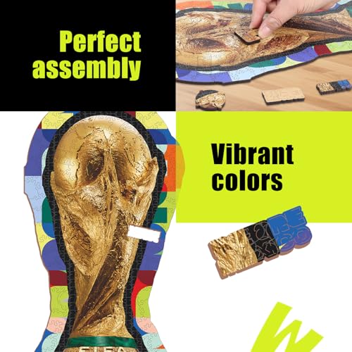 Image of FIFA World Cup 2026 Trophy Wooden Puzzles - 5MM Thick Officially Licensed Poster Puzzles - Premium World Cup 2026 Merchandise, Memorabilia Gift for Football Fan, 200 pcs Jigsaw Puzzle