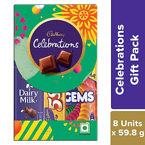 Image of Cadbury Celebrations Assorted Chocolate Gift Pack, 64.2G- Pack Of 8 & Celebrations Assorted Chocolate Gift Pack, 136.7 Grams - Pack Of 4