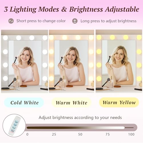 Image of Vanity Desk with Mirror and Lights, Charging Station, Makeup Vanity with 5 Drawers & 4 Open Storage Shelves, White Vanity Table with RGB Cabinets & Hairdryer Holder, Large Dressing Table for Women