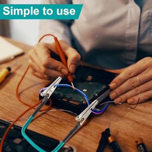 Image of Tandefio 4 Pcs No Hands Wire Holder for Soldering Green Soldering Helping Hands Metal Tool Adjustable Welding Wire Clip Holder for Field Welding Electronics Appliances