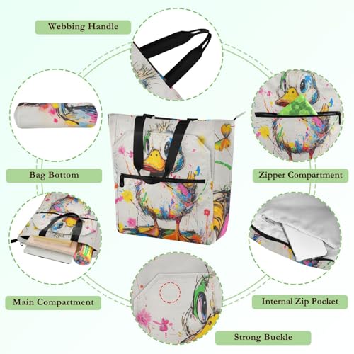 Bolsa de libros resistente y ligera con bonito diseño de pato 5