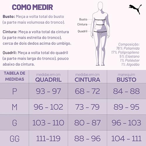 PUMA Calcinha Sem Costura Elástico 35mm Anatômica Confortável Toque Macio Adulto Feminina, Lilás, GG