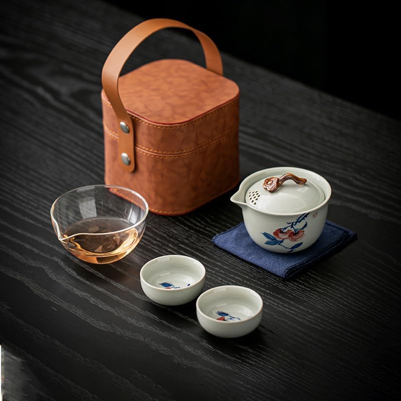 Portable Travel Tea Set One Pot Two Cups with Tea Storage Bag Travel Business Kung Fu Tea Set-picture2
