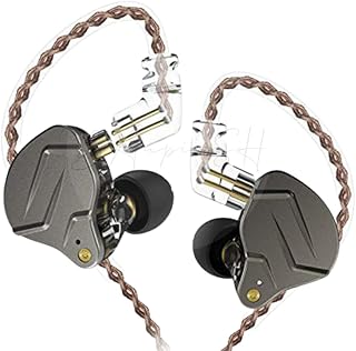 Fone de Ouvido Profissional KZ ZSN Pro Intra-auricular, Driver Híbrido, Cabo Destacável, Original - Excelência em Som para Músicos e Cantores - BAnpinSH (Cinza)