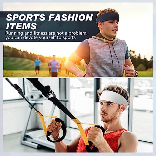 Image of 18 Pcs Sports Sweatbands for Men Women Camo Headbands Workout Non Slip Headbands Breathable Head Band Fitness Stretchy Unisex Hairband for Yoga Running Cycling Ball