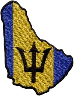 1 PCS Barbados Flag Patches Iron On or Sew On Embroidered Tactical Military National Barbados Patch