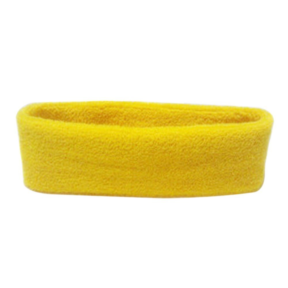 Dexinghaoye Fashion Women Men Sport Sweat Sweatband Headband Yoga Gym Stretch Head Hair Band (Yellow)