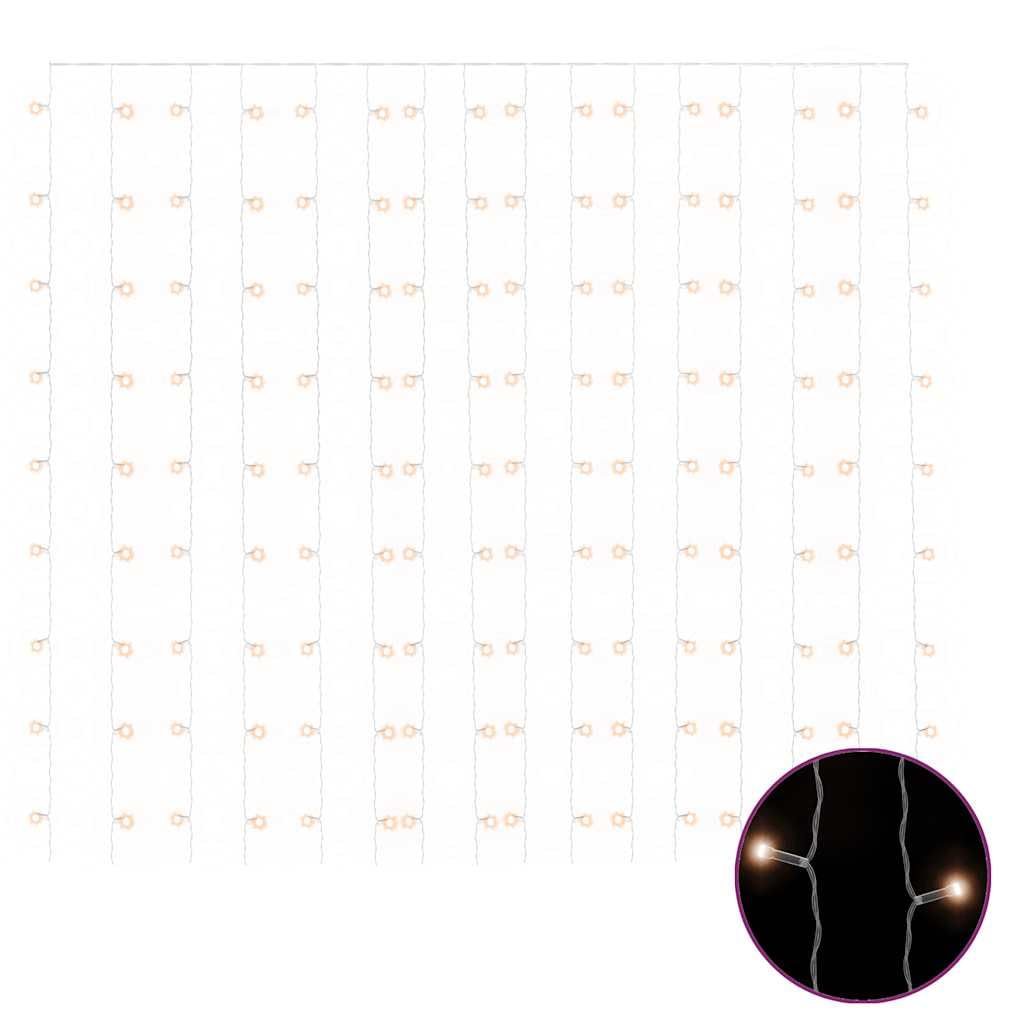 Rideau lumineux à LED 3 x 3 m 300 LED blanc chaud 8 fonctions pour décoration d'intérieur de mariage, chambre à coucher