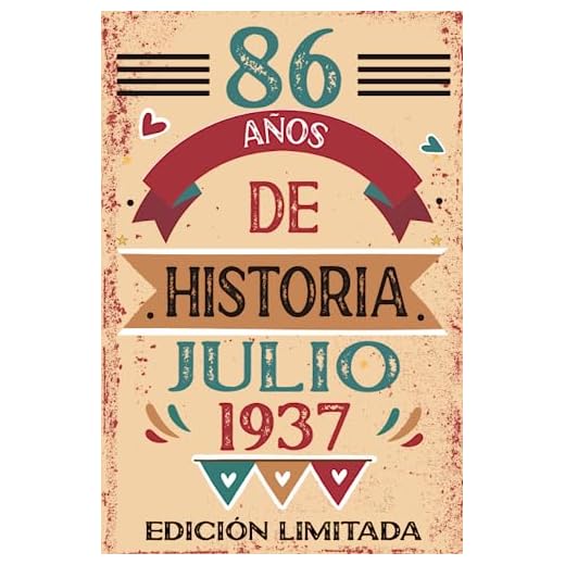 86 Años De Historia Julio 1937: Libro de visitas, cuaderno, 110 páginas de felicitaciones, idea de regalo, regalo Para la esposa, novia, mujer, La madre