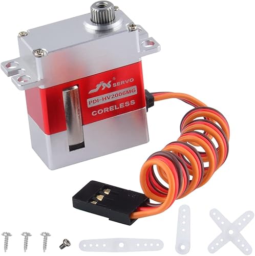 JX PDI-HV2006MG 13.7lbs Metal Gear Full CNC sin núcleo HV Servo digital para RC Glider 500 Class Heli Tail y Swashplate