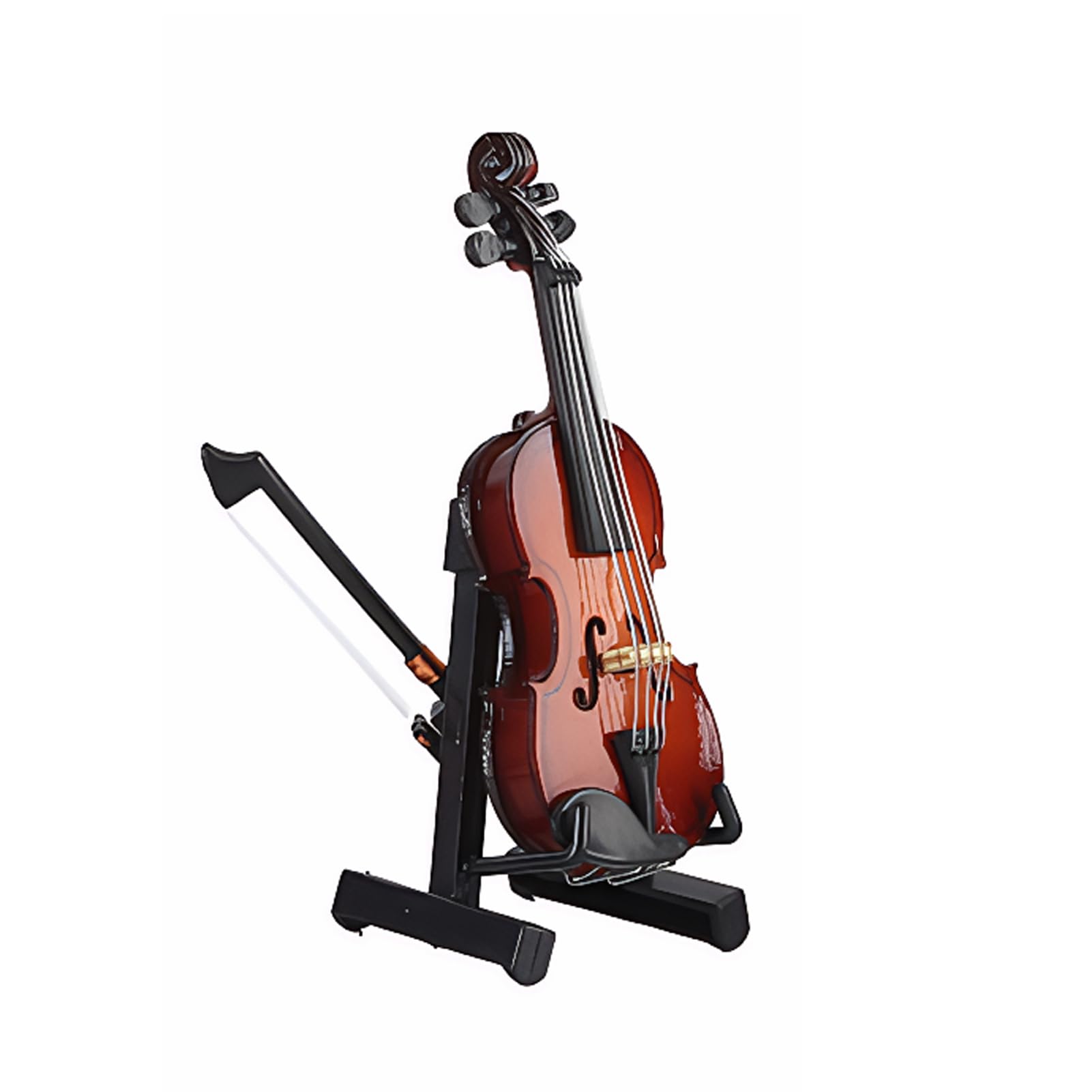 POXZSFX Tiny Violin With Red Velvet-Lined Case And Stand Unique Living Room Ornaments Bow And Case Mini Musical Instrument Violin 1x Miniature Wooden, 10cm