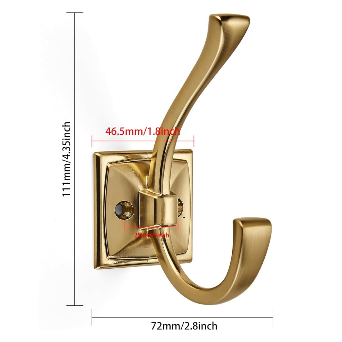 KHTUMEWARE-HOOK Champagne Bronze Coat/Robe Hooks 2-Pack in Champagne Bronze — KHTUMEWARE