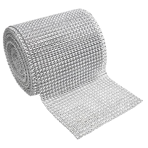 Handi Stitch Ruban Strass Argent - Rouleau de Strass de 9,14 m - 12 cm de Large - Strass Ruban Fait Maison - Atelier Manuel & Créatif, Décorations...