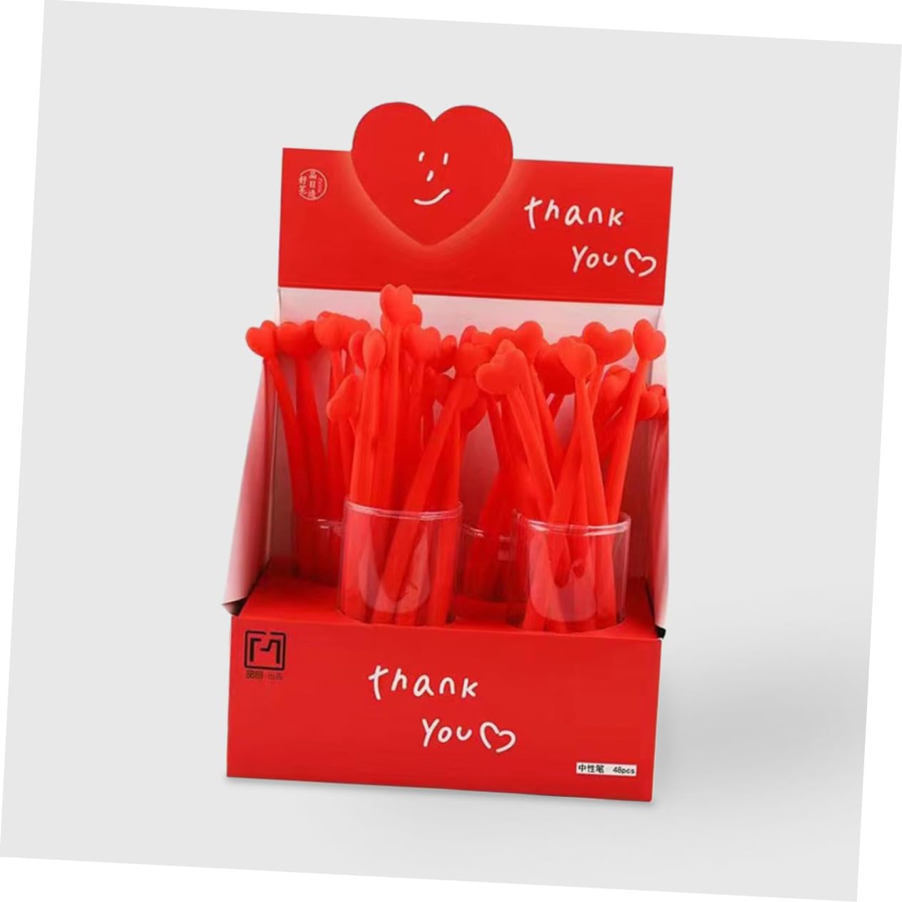 Angoily Penne Gel Set 10 Penne a Forma di Cuore in Plastica Rosse Leggere e Fluide Stile per Studenti, per Scrivere e Prendere Appunti