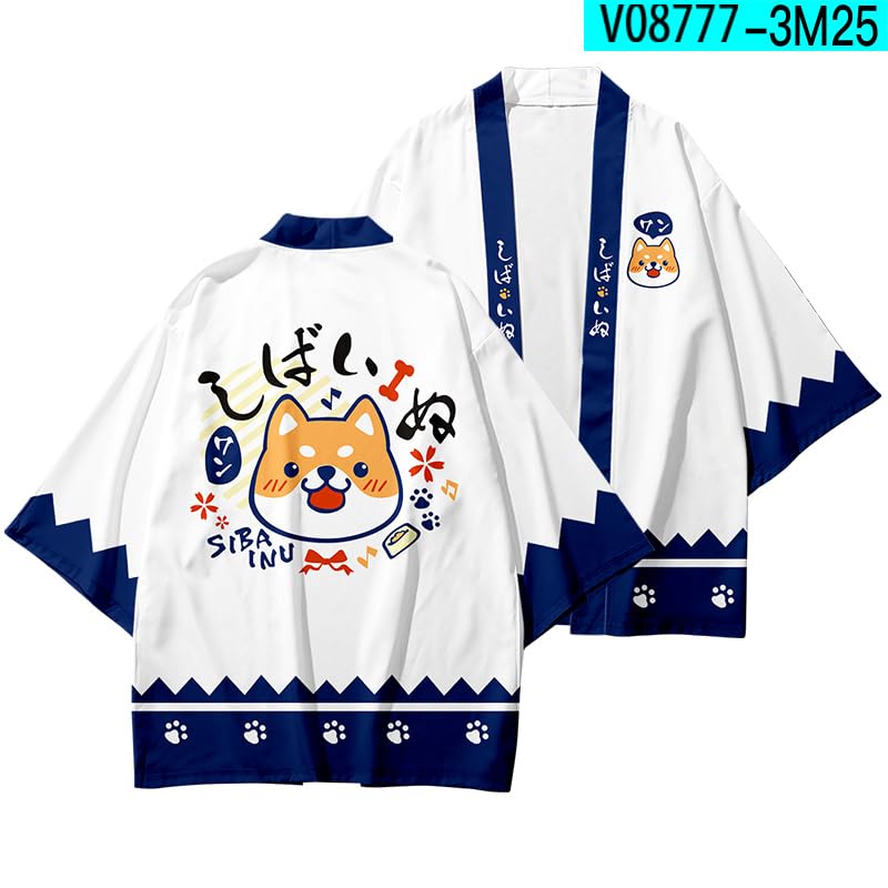 Image of LAI MENG FIVE CATS Women's Lucky Cat Cardigan Kimono Loose Cover up Casual Blouse Cute Tops