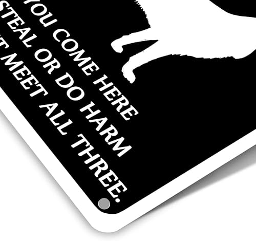 Miniatura 4 de Beware Of Dog Metal Sign Funny Warning Signs For Property Is Protected By German Shepherds Tin Sign Beware Of Dogs Signs For Fence Decorations